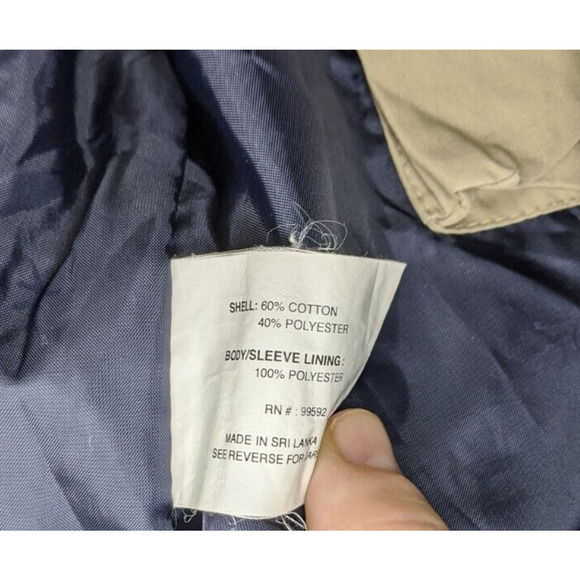 Mens Windbreaker Zip Up Jacket Size XL Navy Blue Tan Perry Ellis Portfolio Vtg - Picture 6 of 7